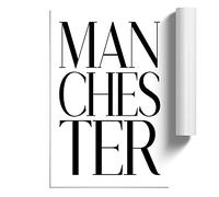 Manchester Typography | Unframed Wall Art Print | Ready to Frame Poster | Modern Home Decor Picture | Artwork for Living Room, Bedroom, Kitchen or Office | A1 (59.4x84.1 cm)