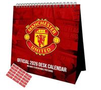 Manchester United 2026 Desk Easel Flip Calendar Man united Calendar with Free Organisational Stickers