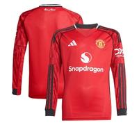 adidas Kids Manchester United Long Sleeve Home Shirt 2025 2026 Juniors