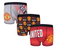 Manchester United Boys Boxer Shorts 3 Pack Crest Kids OFFICIAL Football Gift
