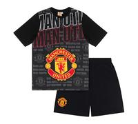 Manchester United Boys Short Pyjamas Black 4-5 Years - Official Kids Football Sleepwear Gift