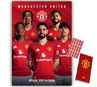 Manchester United Calendar 2026 A3 and Slim Pocket Diary Football Gift Present with FREE Organising Stickers Included