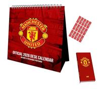 Manchester United Calendar 2026 Desk Easel Flip Calendar and Slim Pocket Diary Gift Set Man Utd Football Present with Organising Stickers Included