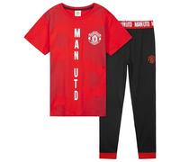 Manchester United F.C. Boys Pyjamas Set, Comfy 2 Piece Nightwear Set, Boys Gifts (Red/Black, 5-6 Years)