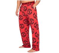 Manchester United F.C. Mens Pyjama Bottoms, Cotton Loungewear - Man United Gifts (L, Red)