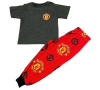 Manchester United F.C. Official Manchester United FC Boys T-Shirt & Long Pants Pyjama PJ Set MUFC Pyjamas Nightwear Children Kids Boys (as8, age, 5_years, 6_years, regular, 5-6 Years), Grey, Red