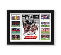 Manchester United FC 2025/2026 Squad Signed Framed Montage | Bruno Fernandes, Mount & Sesko Autograph Print | New Era Red Devils Memorabilia Wall Art | Ultimate Fan Gift (Framed A4 (30x21cm))