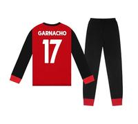 Manchester United FC Boys Garnacho 17 Long Pyjamas Red 7-8 Years