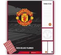 Manchester United FC Calendar 2026 Family Organiser 4 Column Deluxe Planner with FREE Organising Stickers