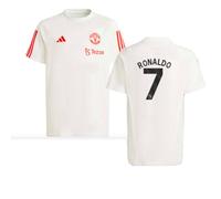 Manchester United FC Junior 2023 - 2024 Man Utd Training Tee - Ronaldo 7 in White | Size: 7-8 Years Manchester United FC White 7-8 Years