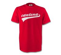 Manchester United FC Junior Eric Cantona Man Utd Signature Tee in Red | Size: 5-6 Years Manchester United FC Red 5-6 Years