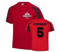 Manchester United FC Junior Rio Ferdinand Man Utd Sports Training Jersey in Red | Size: 9-11 Years Manchester United FC Red 9-11 Years
