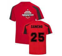 Manchester United FC Men's Jadon Sancho Man Utd Sports Training Jersey in Red | Size: 2XL Manchester United FC Red 2XL