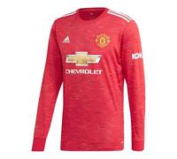 Manchester United FC Men's Mens 2020 2021 Man Utd Adidas Home Long Sleeve Shirt in Red | Size: Medium Manchester United FC Red M