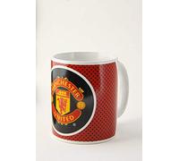 Manchester United FC Official Bullseye Ceramic Football Crest Mug (One Size) (Red/Black/White)