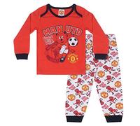 Manchester United FC Official Football Gift Boys Kids Baby Pyjamas 0-3 Months Red/White