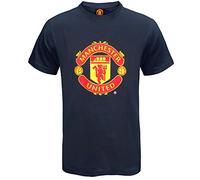 Manchester United FC Official Football Gift Mens Crest T-Shirt Navy Small