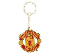 Manchester United FC Official Metal Football Crest Keyring (One Size) (Red)
