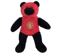 Manchester United FC Official Mini Plush Contrast Football Crest Teddy Bear (20cm) (Red/Black)
