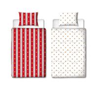 Manchester United FC Official Single Bed Coverless Duvet Bedding Reversible Red White Coverless Football Quilt, Pillow Pillowcase Washable Duvet Perfect For Travelling Sleepovers 10.5 tog