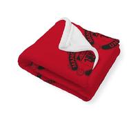 Manchester United FC Officially Licensed Fleece Blanket | Super Soft Warm Throw with Sherpa Reverse, Football Team Design | Perfect For Home, Bedroom, Sleepovers & Camping | Size 120 x 150cm