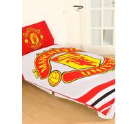 Manchester United F. C , Reversible Single Crest Duvet Set,