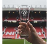 Manchester United FC Slim Pint Glass Mono Crest Peroni Style