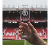Manchester United FC Slim Pint Glass Mono Crest Peroni Style