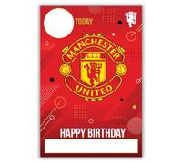 Manchester United Football Club Birthday Card. Comes with Stickers to Personalise your Age and Name, Red