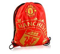 Manchester United Football Club Crest Foil Print Gym Bag Metalic Finish Logo Red