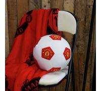 Manchester United Football Shaped Cushion - White - 25cm