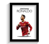 MANCHESTER UNITED | MAN UTD | CRISTIANO RONALDO | FRAMED ILLUSTRATION PRINT POSTER