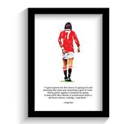 Manchester United - Man UTD - George Best Quote Framed Illustration Print Poster