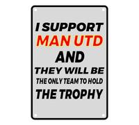 Manchester United Metal Sign, Football Metal Sign for Manchester United Gifts for Boys, Tin Sign Poster Decoration Man Utd Gifts for Men Manchester United Cave Home Bar Signs 8 x 12 in