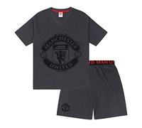 Manchester United Official Mens Loungewear Short Pyjamas Grey Crest XL