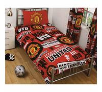 Manchester United Official Patch Single Duvet Set - Multi-Colour, 2 pieces