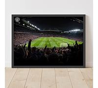 Manchester United Print - Stretford End Goal Design Man Utd Wall Art Poster (A4, Framed - Black)