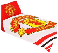 Manchester United F. C , Reversible Single Crest Duvet Set,