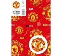 Manchester United Wrapping Paper 2 Sheet 2 Tags, Man United Gift Wrap