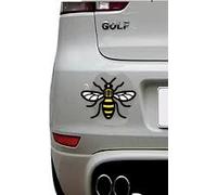 Manchester Worker Bee Colour Twin Pack Vinyl Sticker Decal | Premium Waterproof Car, Van, Laptop, Window & Wall Sticker | Outdoor UV Resistant Self-Adhesive Vinyl | Made in UK