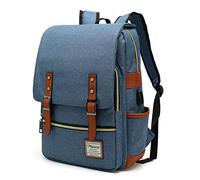 Mancio Slim Vintage Laptop Backpack For women,Men For Travel, College, Dayparks, Fits up to 15.6Inch Notebook in Blue