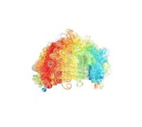 Mancloem Artificial Curly Hair Wig for Holi & Halloween Festival Costume | Malinga Wig for Unisex Kids & Adults | Pack of 1(Multicolor - Rainbow)