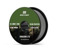Manco Element 2.4mm Paracord 275lb 30m Rope Cord - 4 Strand, Nylon & Polyester, UV & Abrasion Resistance - Grey