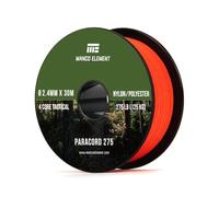 Manco Element 2.4mm Paracord 275lb 30m Rope Cord - 4 Strand, Nylon & Polyester, UV & Abrasion Resistance - Neon Orange