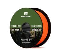 Manco Element 2.4mm Paracord 275lb 30m Rope Cord - 4 Strand, Nylon & Polyester, UV & Abrasion Resistance - Orange