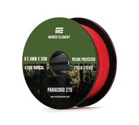 Manco Element 2.4mm Paracord 275lb 30m Rope Cord - 4 Strand, Nylon & Polyester, UV & Abrasion Resistance - Red