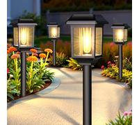 Mancra - Solar Lights Outdoor Waterproof 8 Pack Glass Metal Solar Lights Outdoor Lighting Garden Decor for Landscape Pathway Yard Driveway