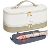 Mancro Double Layer Hair Dryer Bag for Dyson Airwrap/Shark Airwrap, Beige | Heat Resistant Mat, Portable Dustproof Travel Storage Bag for Dyson Airwrap /Dyson Supersonic/ Shark Flexstyle