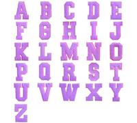 Mancyz Chenille Varsity Letter Patches, A-Z Alphabet Set, 2.9 Inches, Purple, Iron-on or Sew-on, 26 Pieces