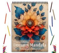 Mandala and Nature Coloring Books for Adult Women Relaxation Spiral Bound Page Printed Single-Sided Gifts Arts and Crafts for Women to Relax, Anxiety and Depression 24 Colorful Coloring Pages